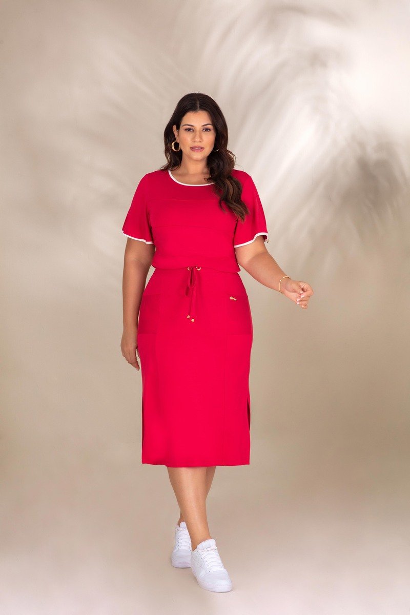 rossa チュニック Blusa Plus Size De Malha Lisa Com Nervuras Hadaza