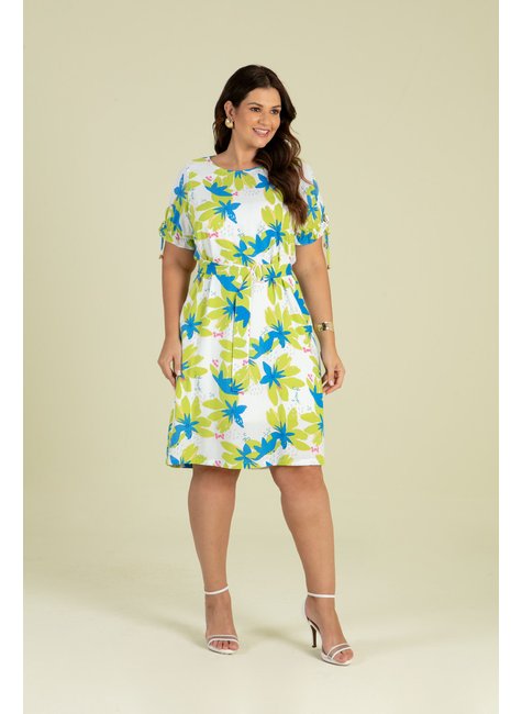 Vestido Soltinho Plus Viscose Vestido Plus Size Curto Lisamour