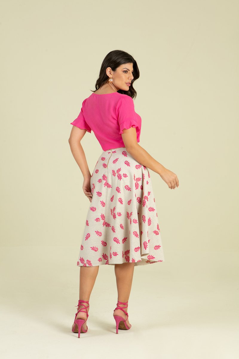 Blusa Manga Curta De Viscose Com Decote V Hadaza