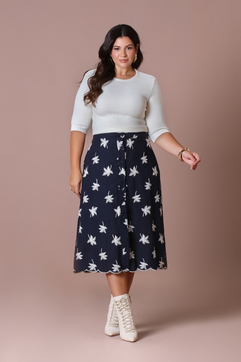 Blusa De Tricot Plus Size Com Mangas 3/4 Hadaza
