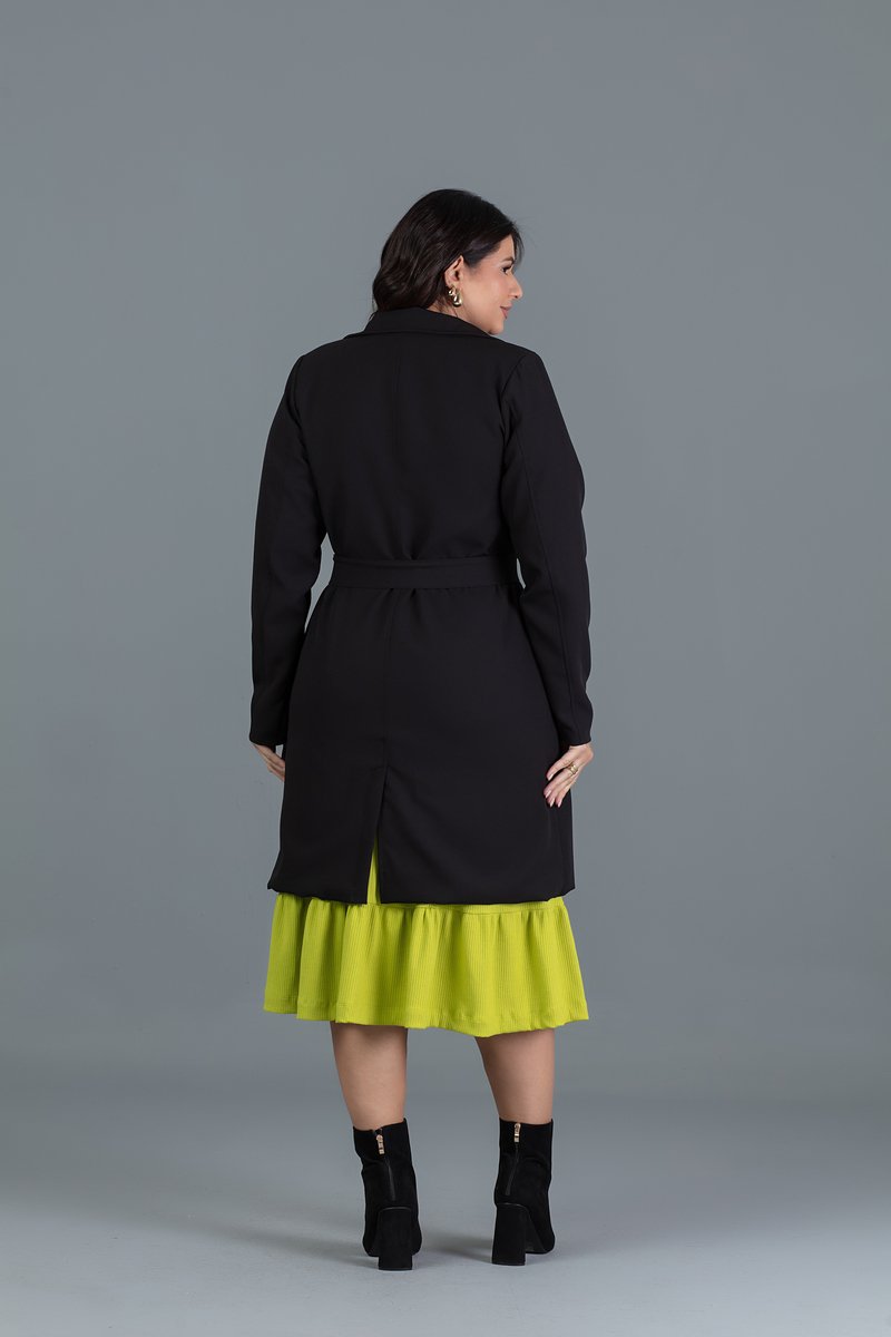 Trench Coat Plus Size De Gran Twill Com Bolsos Laterais Hadaza