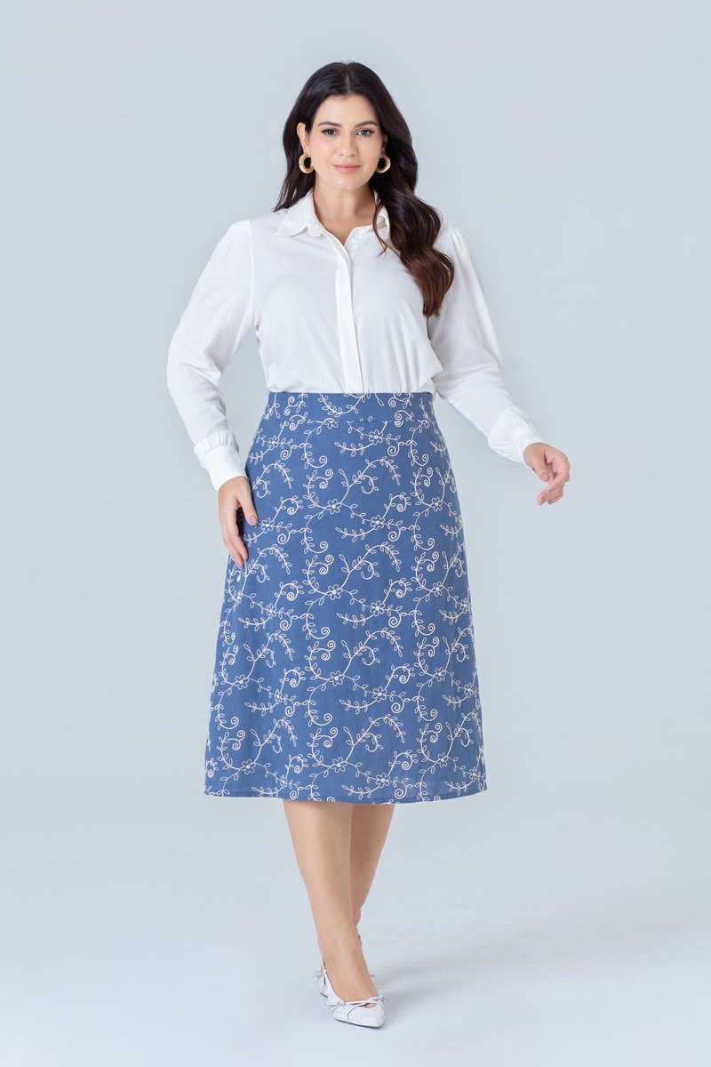 Camisa De Visco Slub Plus Size Com Manga Bufante Hadaza