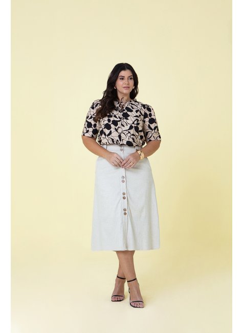 HOT Midi Linho Saias Midi 2018 Linho Saias Tamanho Plus Size