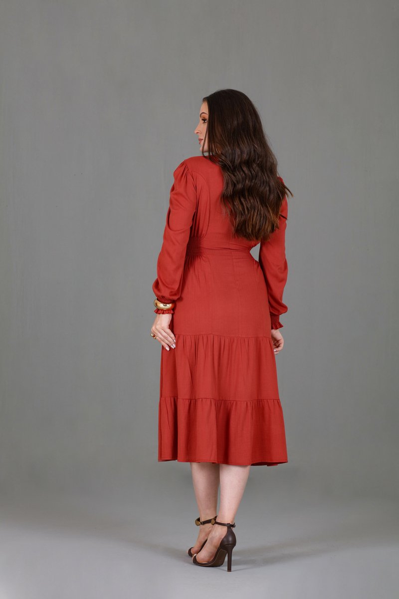 Vestido Longuete Manga Longa Hadaza
