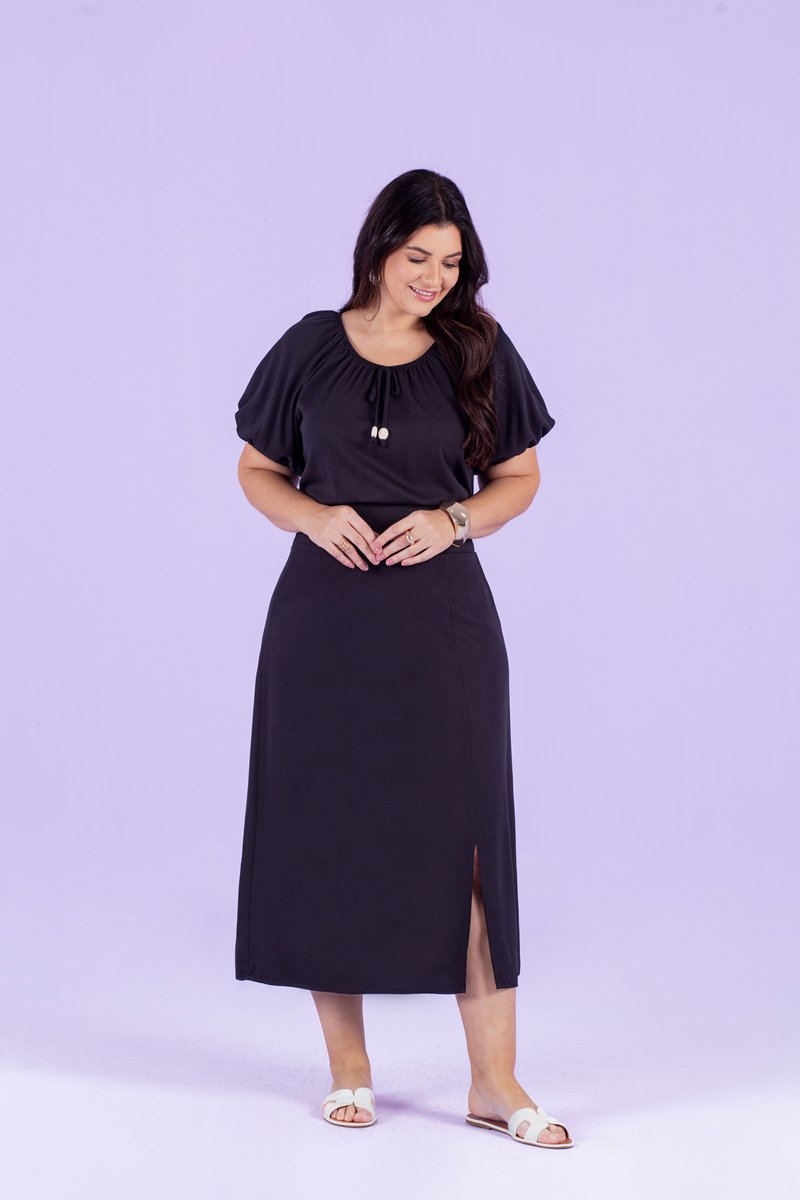 プレイヤー1 サイズ27.5cm Vestido Plus Size Midi Com Fenda De Visco Jacquard Hadaza