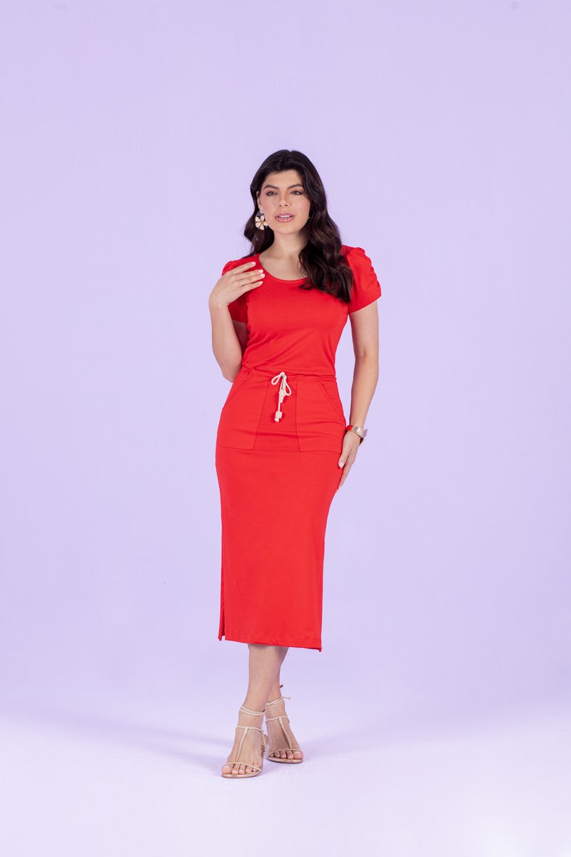 Chemise Curta Plus Size De Viscose Lisa Com Botões Encapados Hadaza