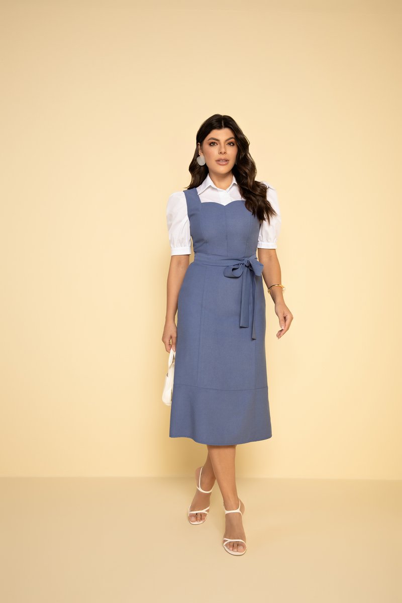 Vestido Sem Manga Com Decote Coração Hadaza