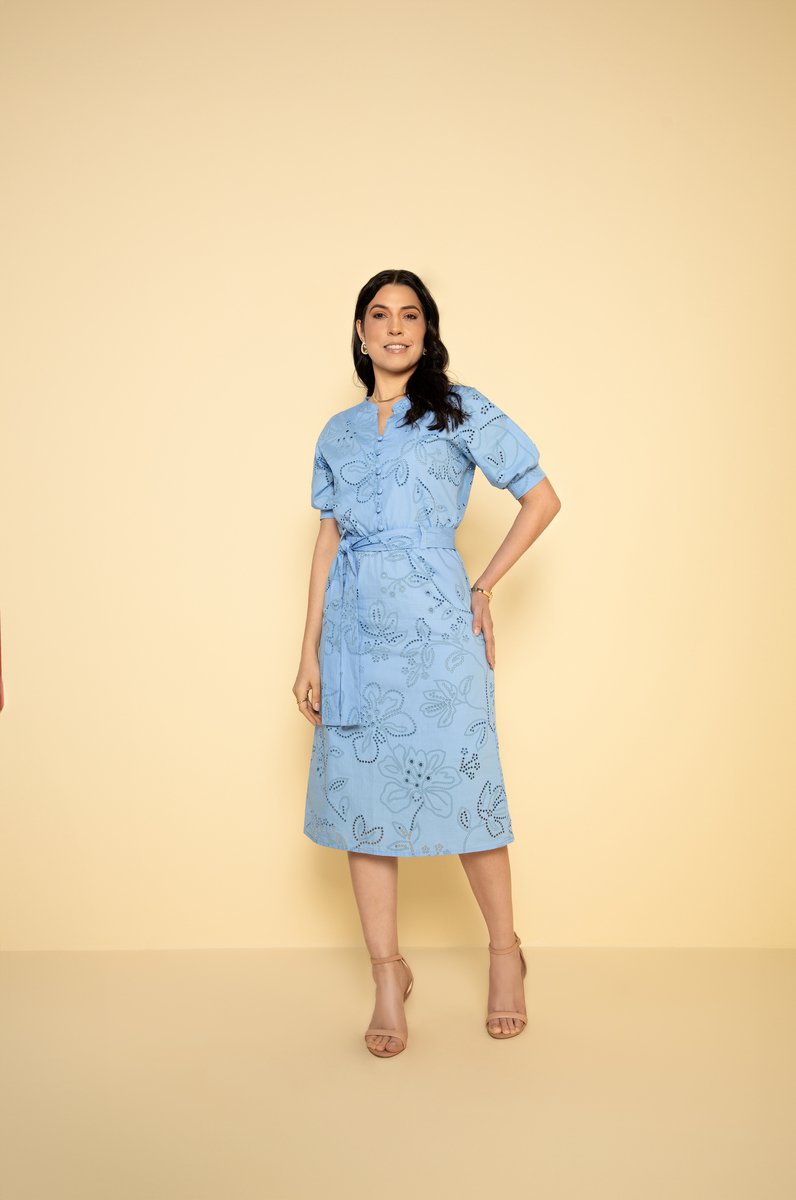 Vestido Godê Com Lastex Na Manga Hadaza