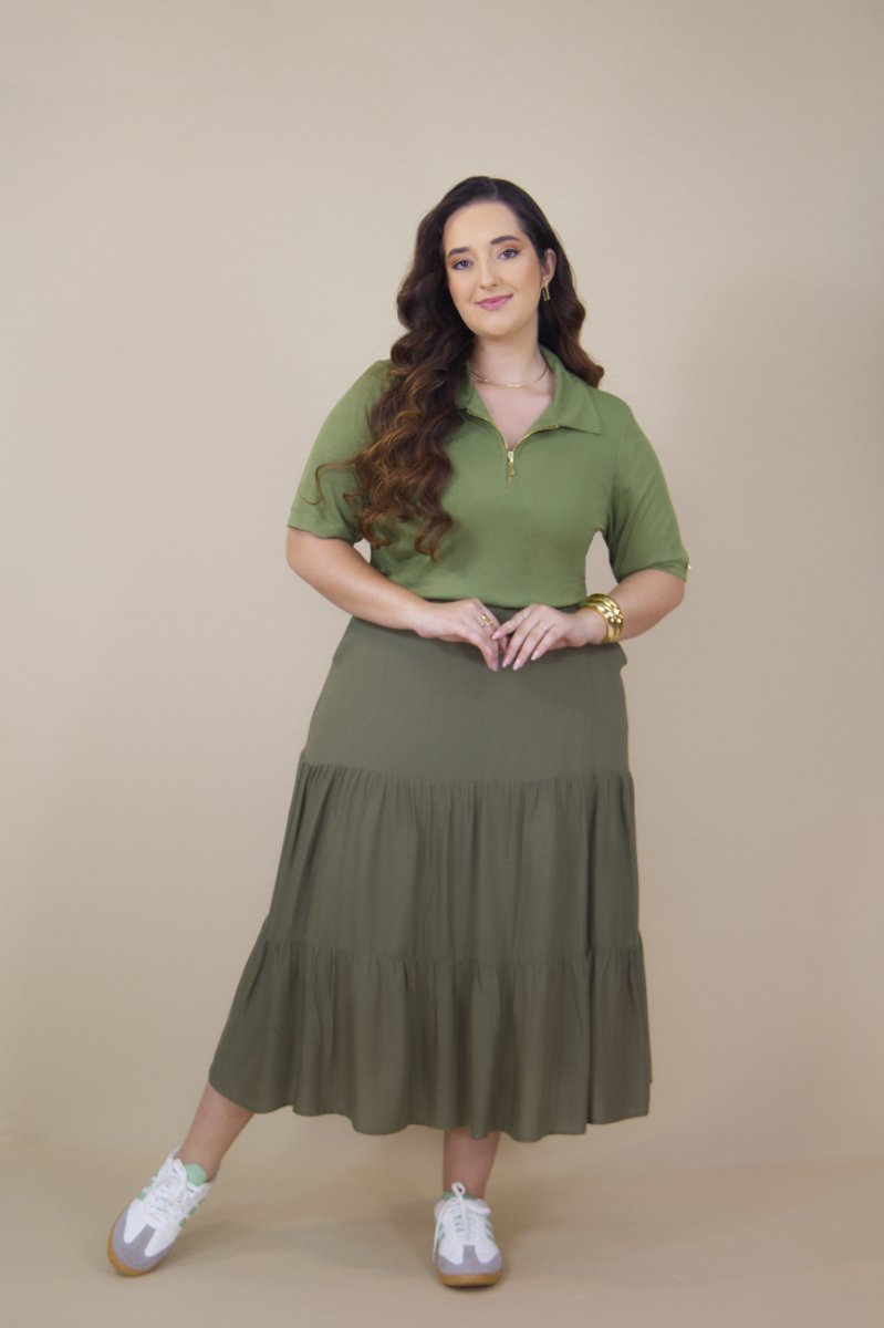 SAIA MIDI VISCOLINHO COM MARIA PLUS SIZE